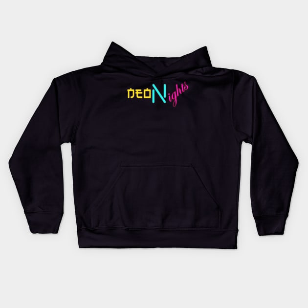 Neon Nights Kids Hoodie by GrayLess